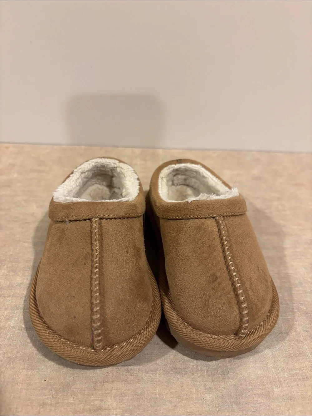 Source Unknown Kids Brown Faux-Suede Slip-On Slippers